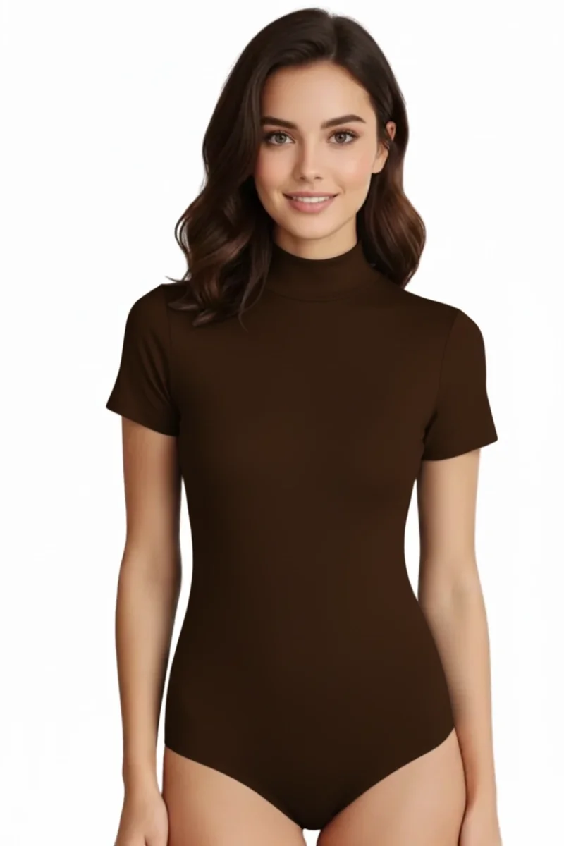 Berrak 2054 Likralı Balıkçı Yaka Yarım Kol Çıtçıtlı Body