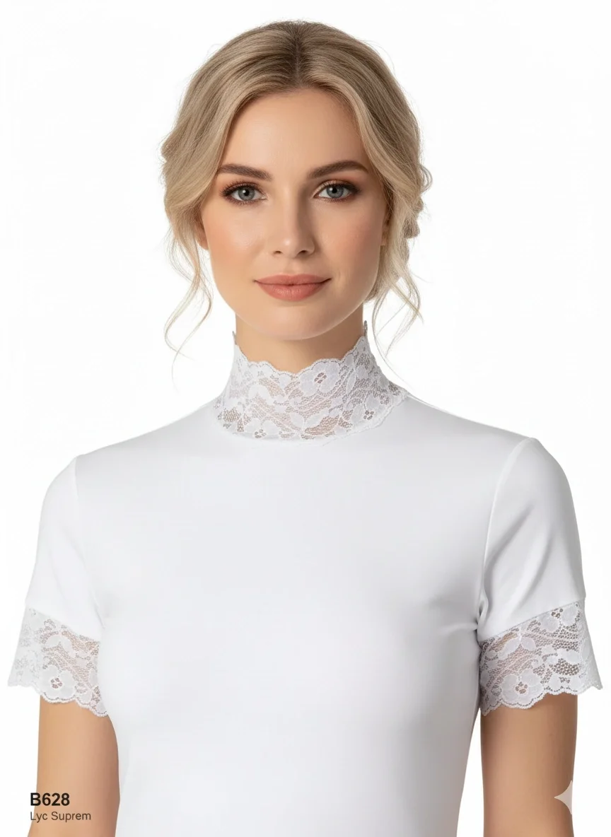 Şahinler Bayan Dantelli Yarım Kollu Atlet B628