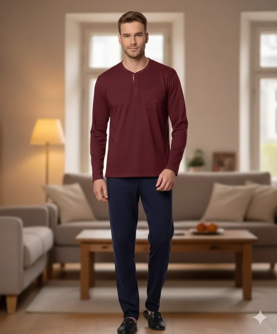 Pijalux Uzun Kollu  Erkek  Pijaması 2053