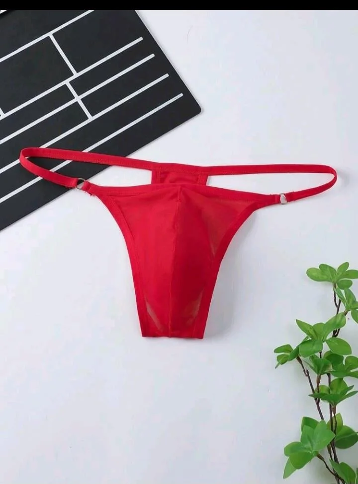 Erkek  Kırmızı Transparan Tanga İç Giyim