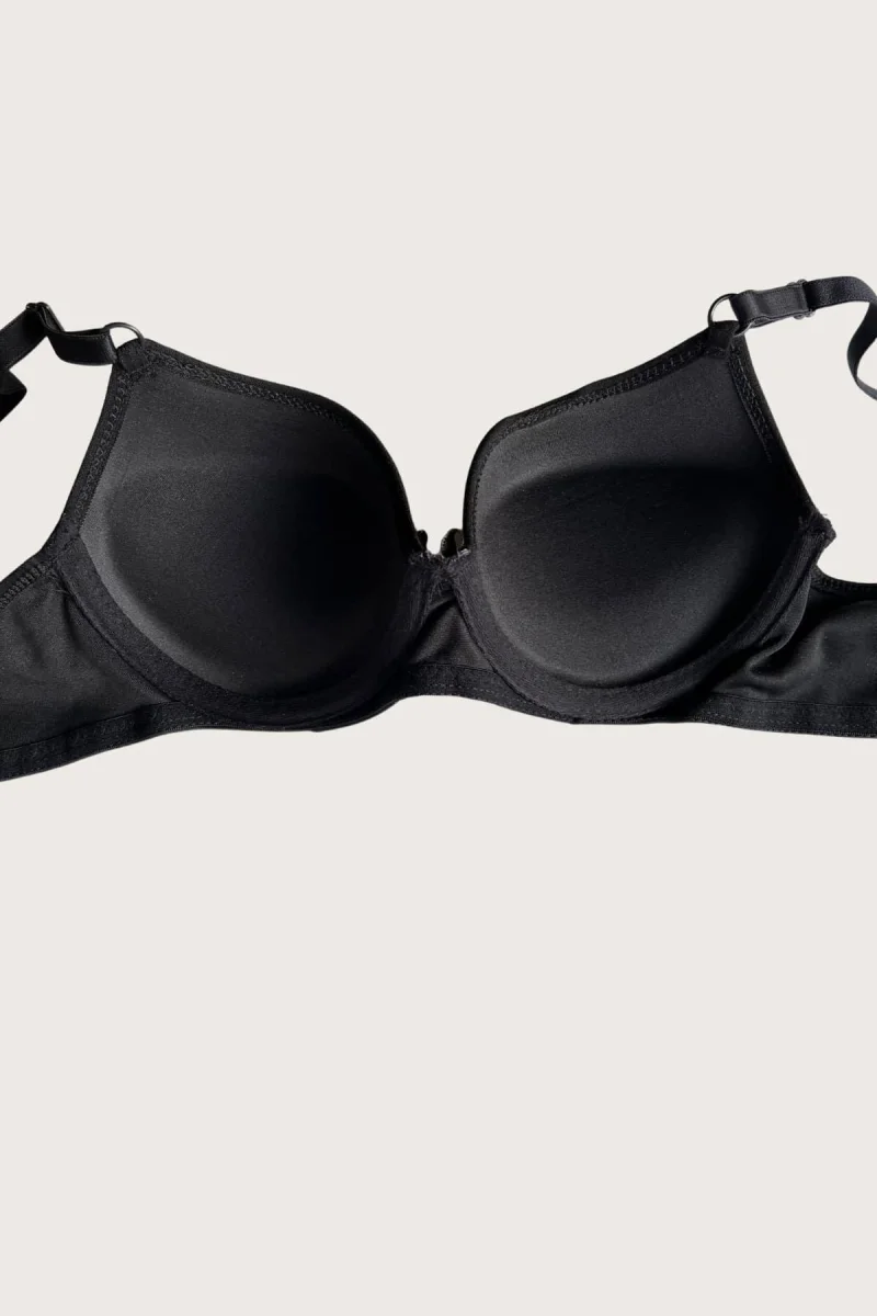 Siyah-kırmızı 2'li Mikro Kumaş Push Up Dolgulu Balenli Günlük Destekli Sütyen