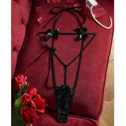 Büyük Beden Fantezi Fiyonklu Lastik Gecelik (eldivensiz)