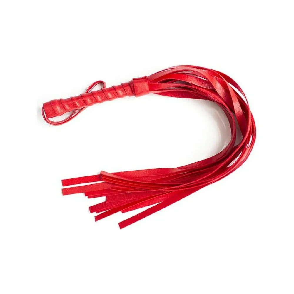 Fantezi Deri Seksi Kırmızı Kedi Maske Kelepçe Kırbaç Seti ( 3'lü Set)