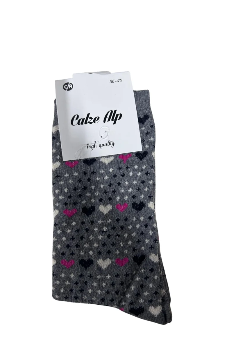 Barış Kalp Desenli Likralı Kadın Soket Çorap 1 Adet