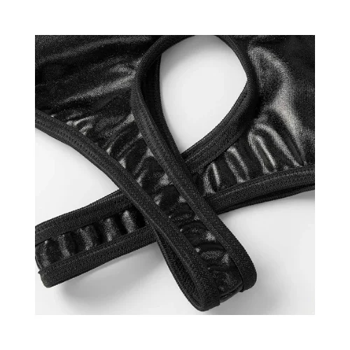 Fantezi Siyah Özel Bölgeleri Açık Parlak Külot