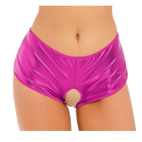 Fantezi Pembe Özel Bölgeleri Açık Parlak Külot