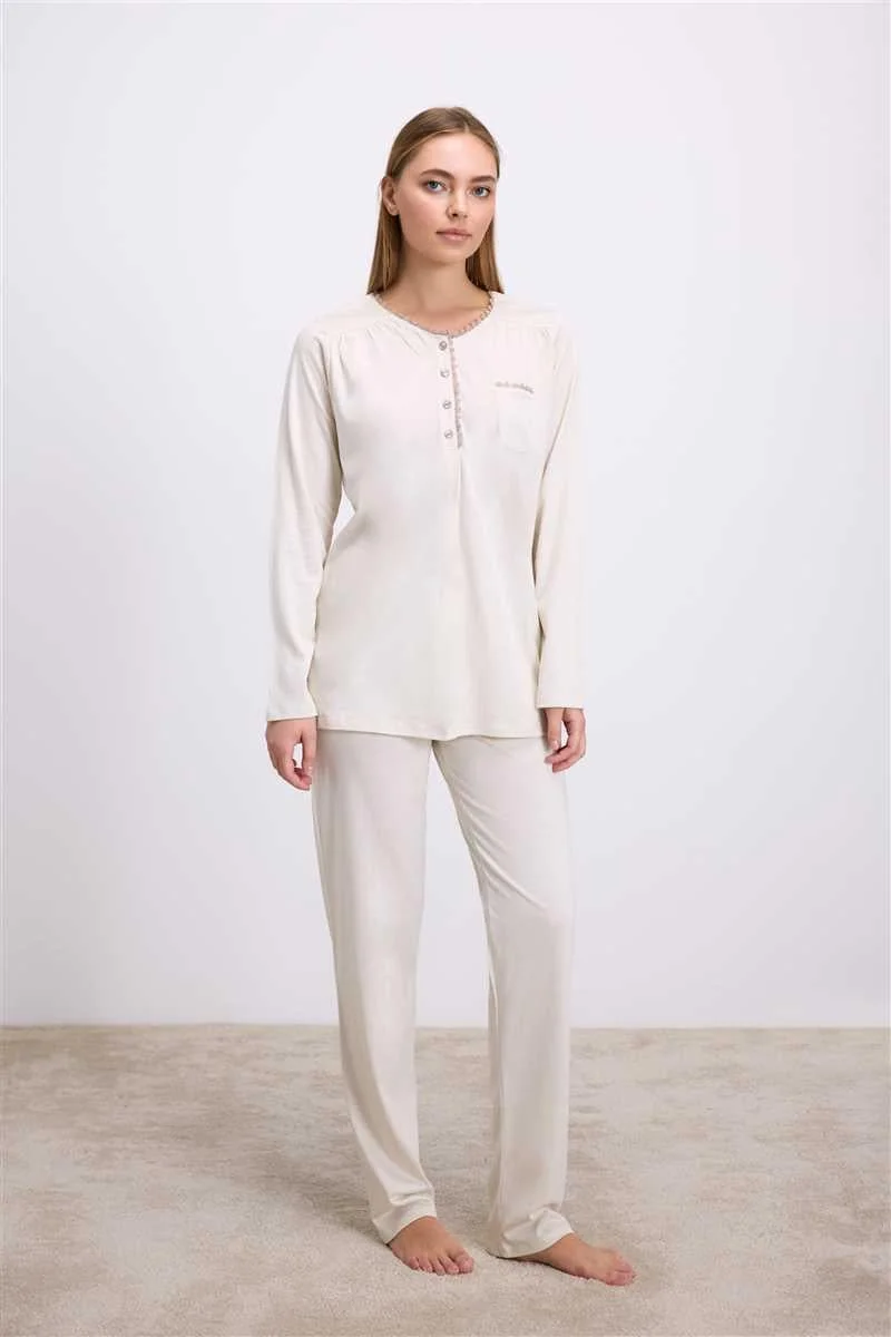 Uzun Kollu T-shirt Pantolon Pijama Takımı