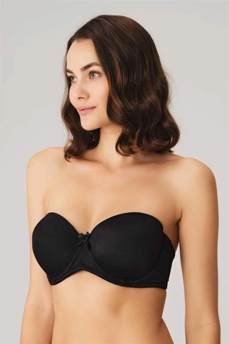 Balenli Desteksiz Dolgusuz Straplez T-shirt Sütyeni