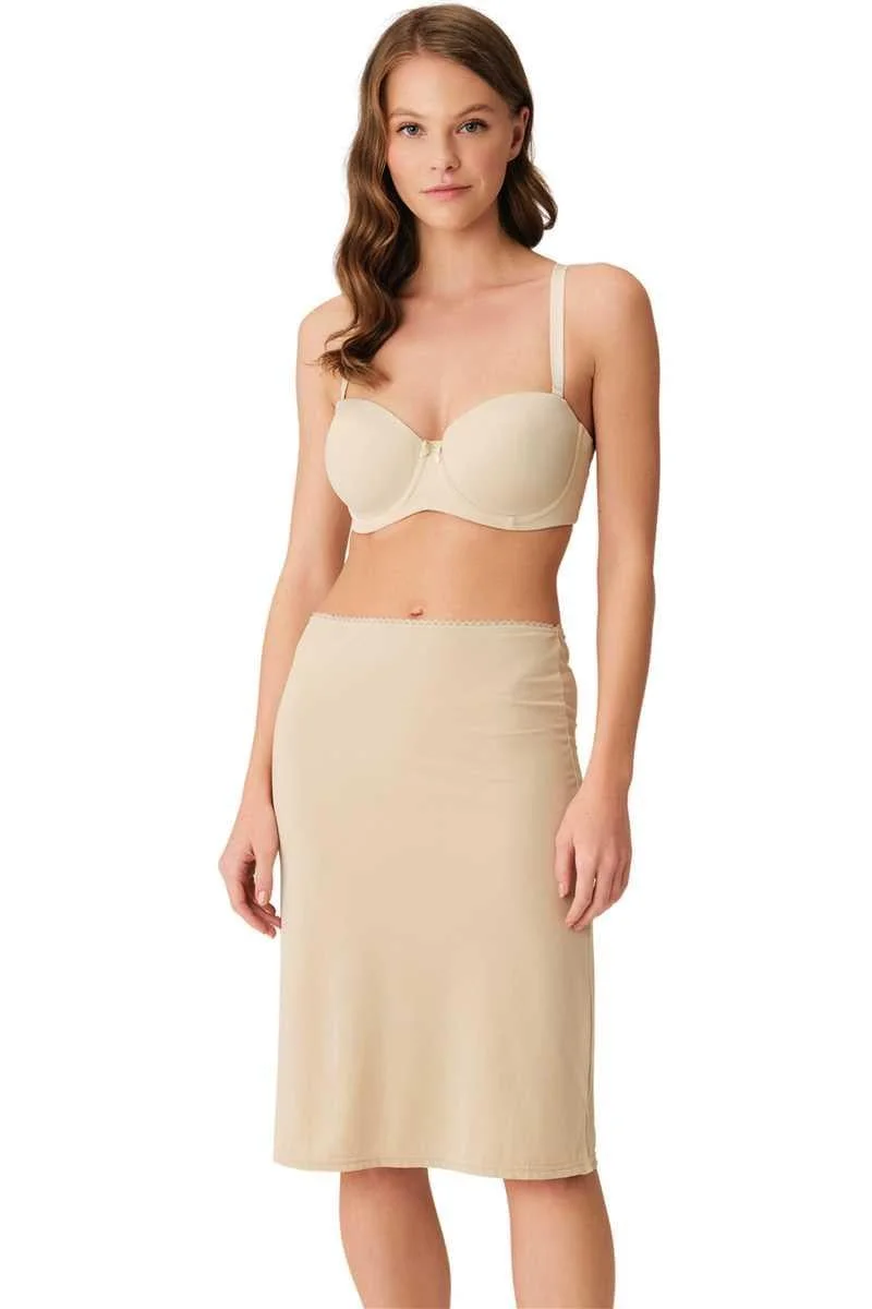 Mikropolyamid Diz Altı Uzun Etek Jüpon