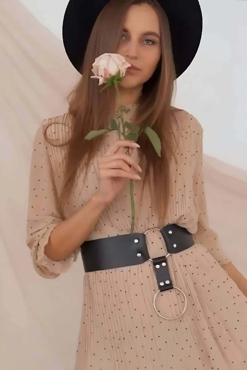 Şık Deri Kemer, Halka Detaylı Kemer - Brf610