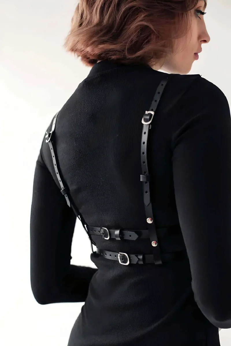 Deri Harness Büstiyer, Şık Deri Korse - Brf872