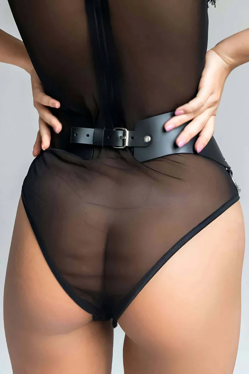 Zincirli Deri Kemer, Tarz Bel Kemeri, Zincir Detaylı Elbise Kemeri - Brf988