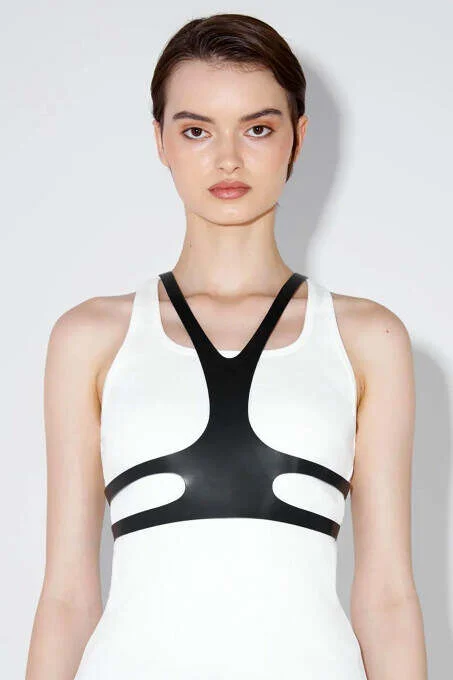 Seksi Deri Göğüs Harness - Brf1374