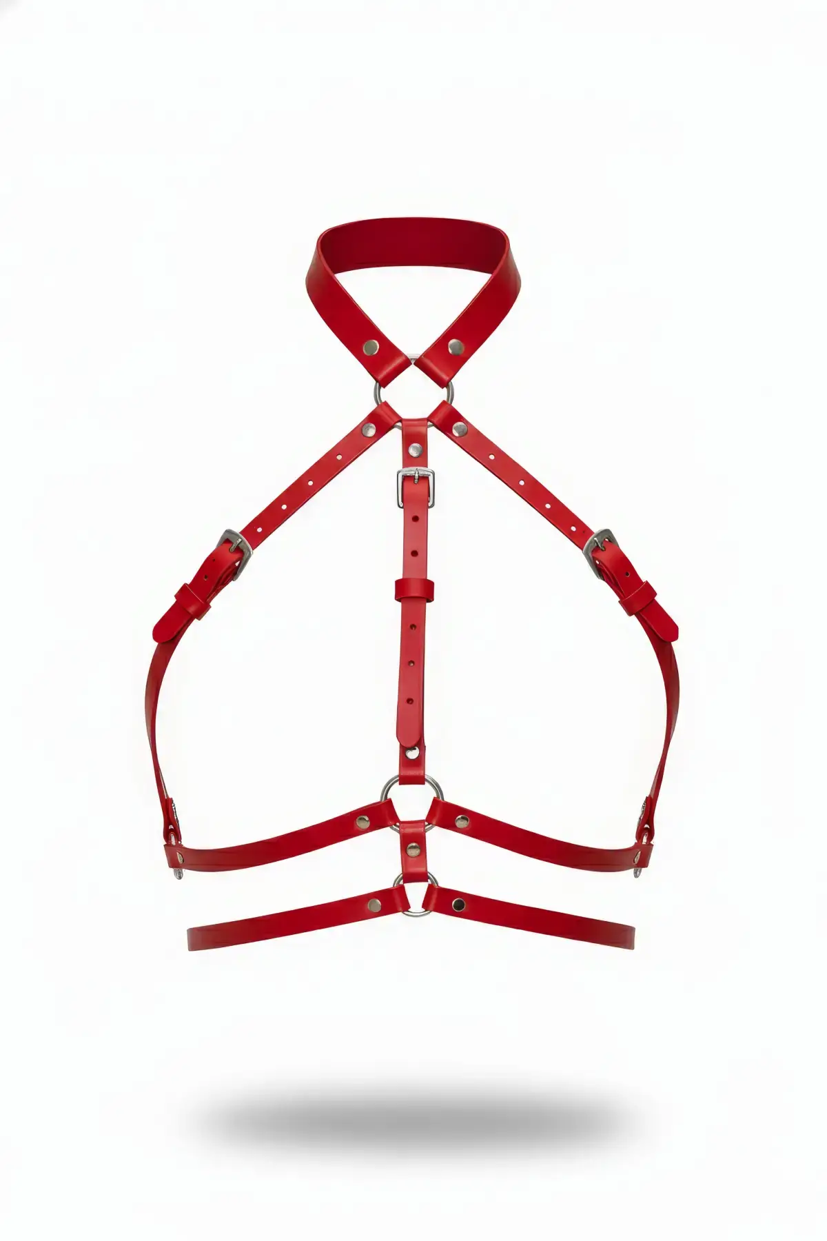 Kırmızı Kadın Kemer Deri Vücut Aksesuarı Tokalı - Brf119