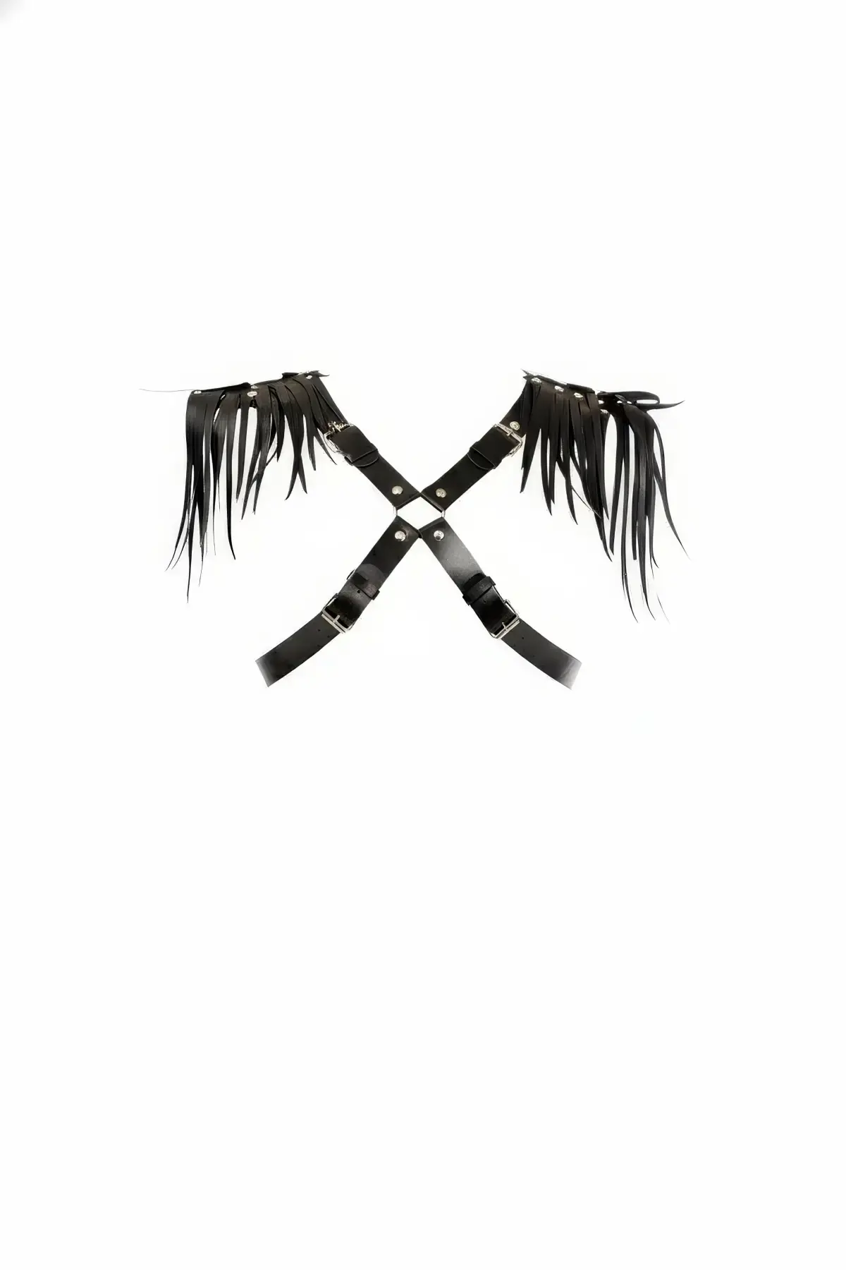 Siyah Kadın Kemer Deri Çapraz Vücut Aksesuarı - Brf1240