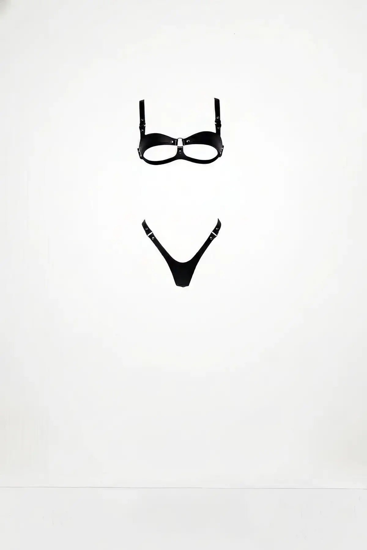 Siyah Harness Takım Deri Halka Detaylı Ayarlanabilir - Brf1382