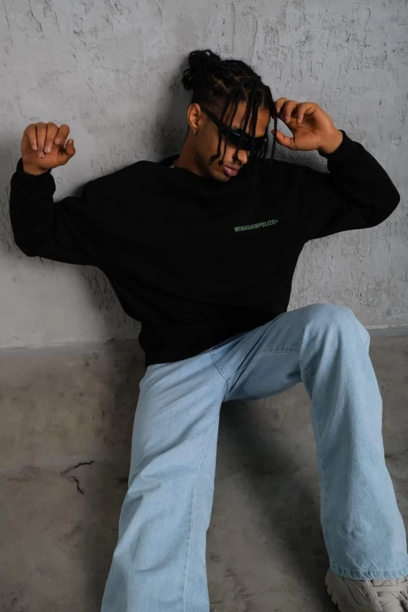 Baskılı Sweat - Siyah -