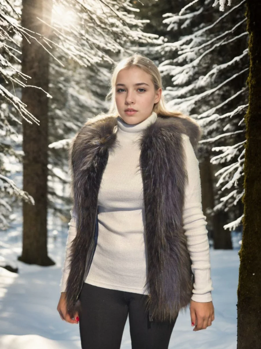 Kolsuz Fermuarlı Yelek - Siyah -