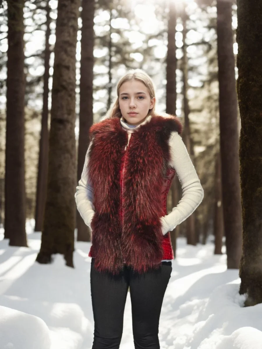 Kolsuz Hakiki Yelek - Fuşya -