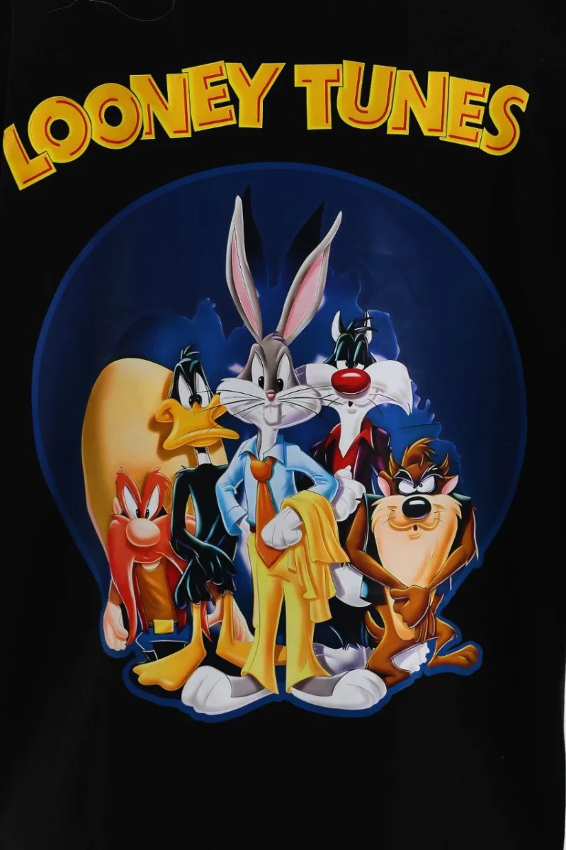 Baskılı Oversize T-shirt - Siyah -