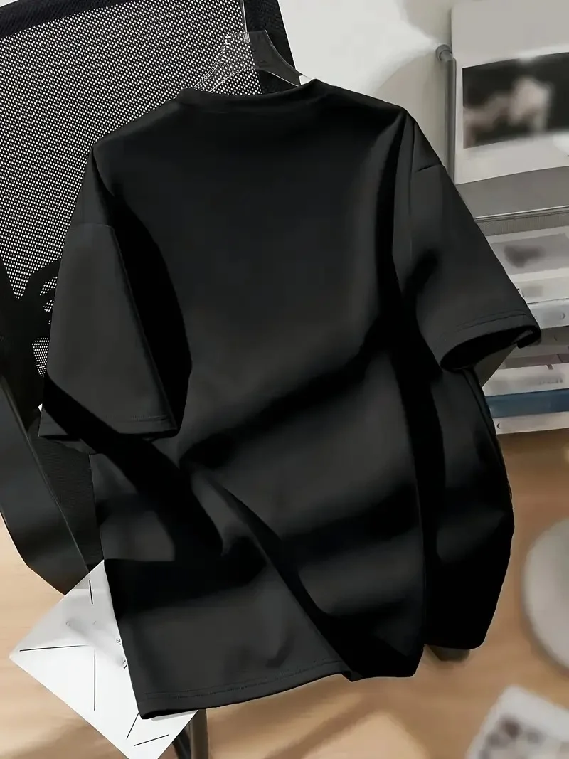 20/1 Penye Compack New York Baskılı Oversize Kısa Kol Bisiklet Yaka T-shirt - Siyah -