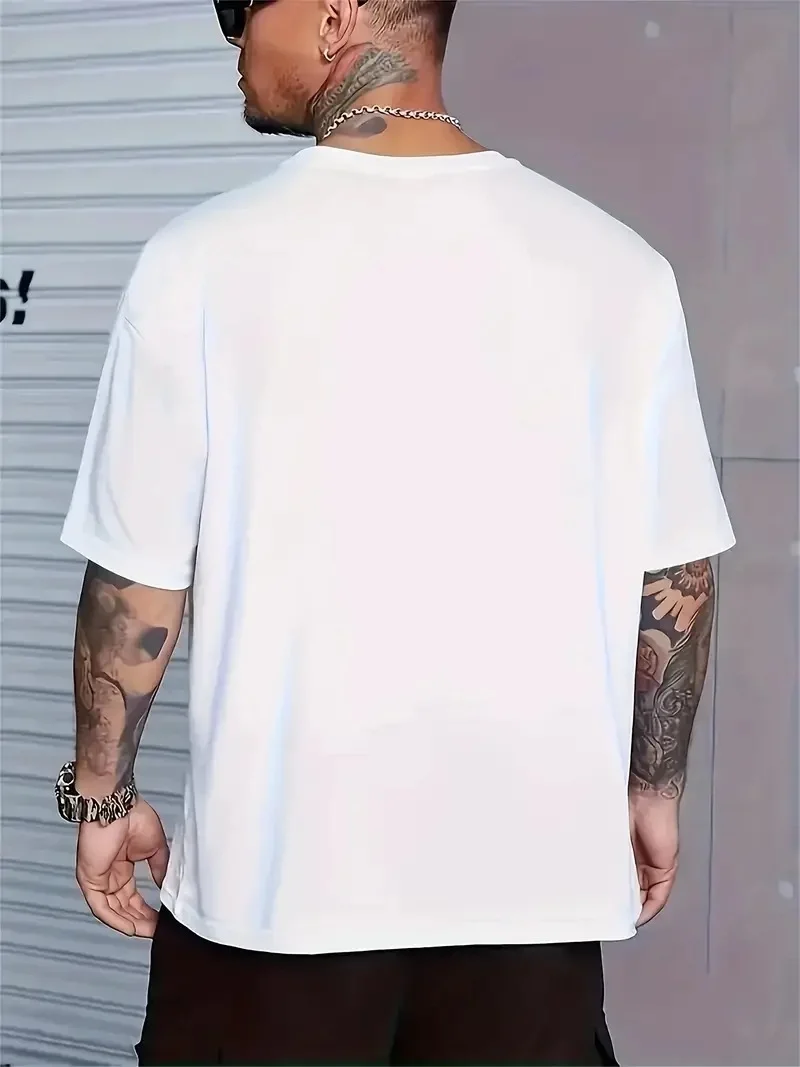 ANIMAL Desen Baskı   Oversive Tişört, Sporda ve Günlük Giyime Uygun - Beyaz -