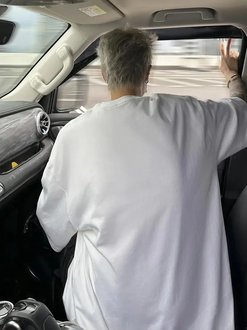 Siyah Tişört Grafik Genç Emo Vintage Gotik Rahat Büyük Beden Kısa Kollu Tişört- Beyaz -