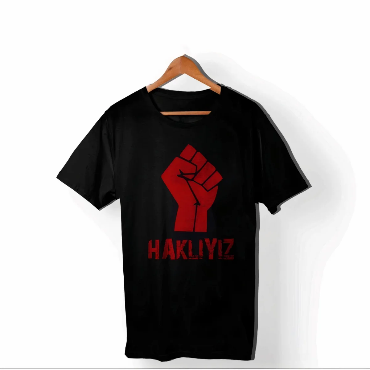 1 Mayıs Emekçilerimiz İçin Özel Tasarım HAKLIYIZ Baskılı T-shirt - Siyah -