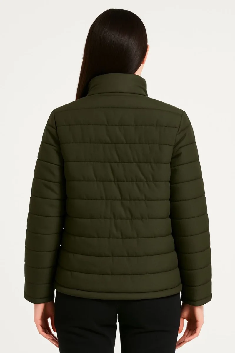 Bomber Mont Ceket – Su İtici Kumaş, Kapitone Astarlı, Fermuarlı, Kışlık - Haki -