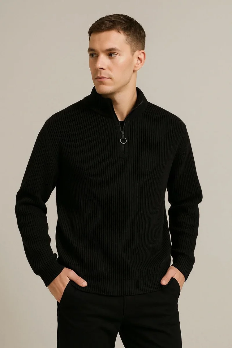 Fitilli Triko Kazak 3’lü Set – Mint Yeşili, Siyah, Bej