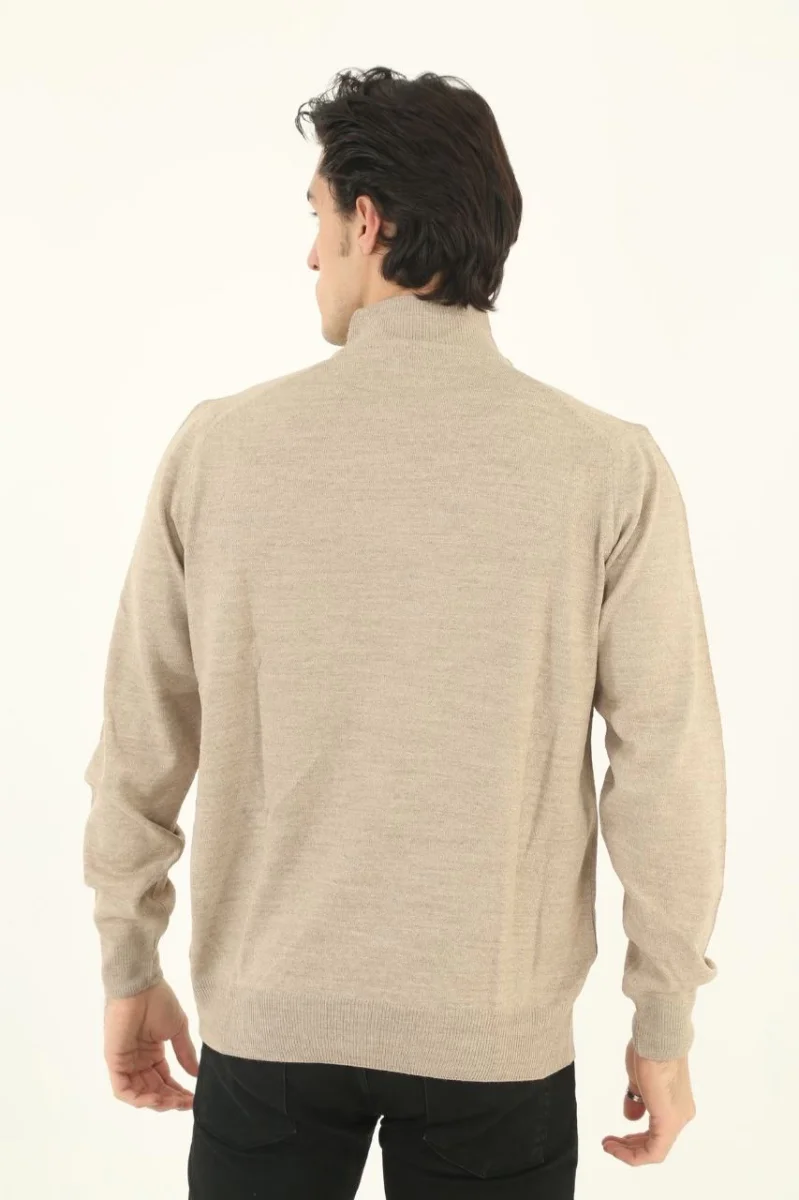 Yarım Balıkçı Yaka Triko Kazak - Bej