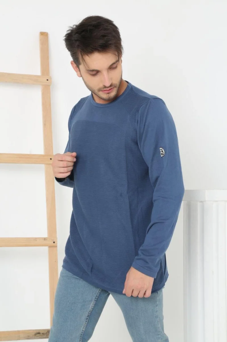 Biskilet Yaka Kolu Armalı - Koyu Mavi