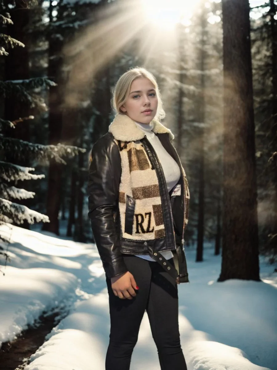 Uzun Kollu Hakiki Deri Kürk - Siyah