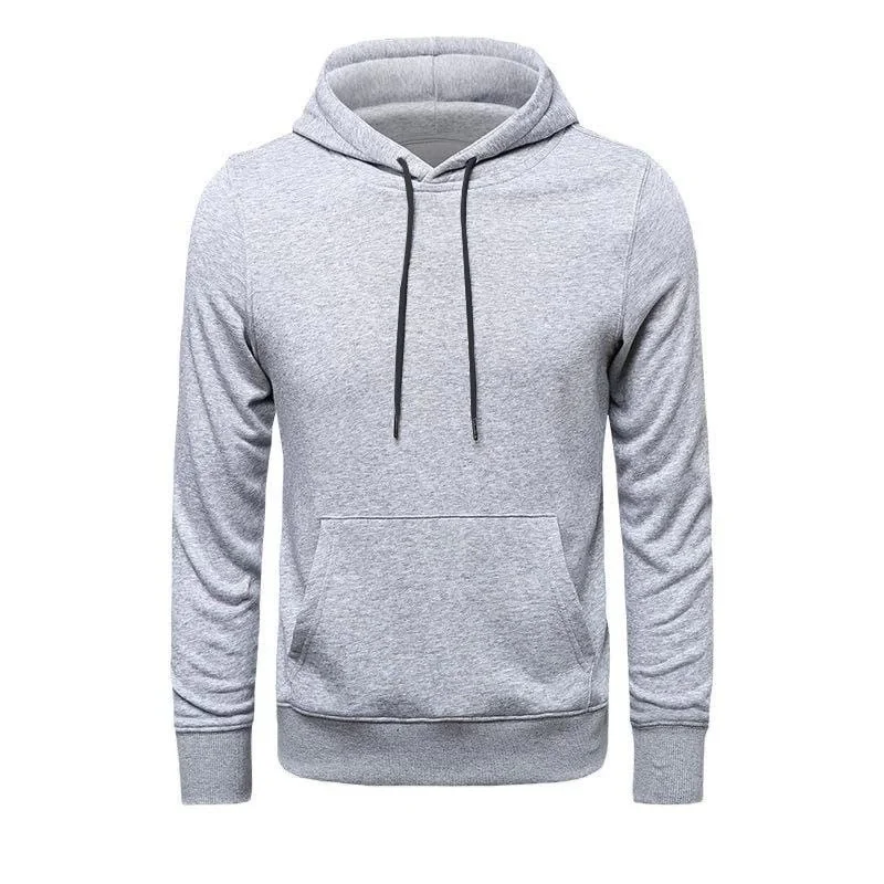 Uzun Kol Kapşonlu Basic Sweatshirt hoodie - Gri