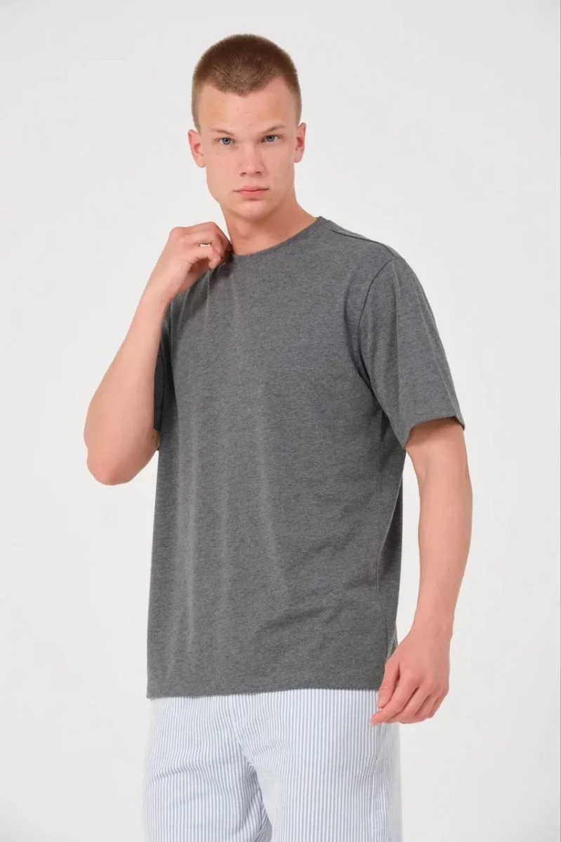 24/1 Düz A Kalite Oversize T-shirt - Antrasit