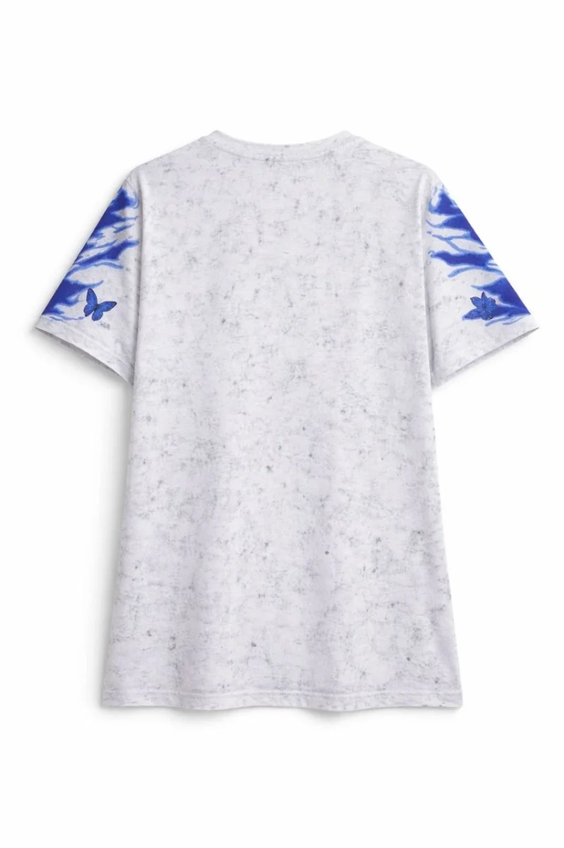 Kadın Asit Yıkamalı Oversize Tişört - Beyaz