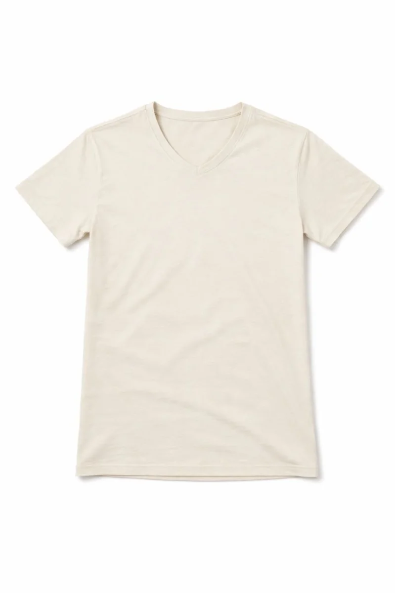 Genç Erkek Çocuk V Yaka Tişört Yazlık Model Günlük Basic Body - Taş