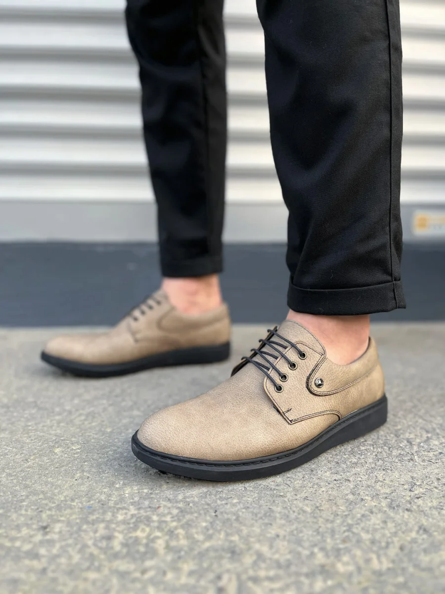 JY0610 Clasico Bağcıklı Cilt Erkek Günlük Klasik Ayakkabı CST - Gri