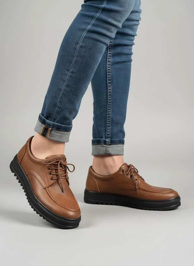 JY-T12x Arts Bağcıklı Cilt Erkek Günlük Spor Klasik Ayakkabı CST - Taba