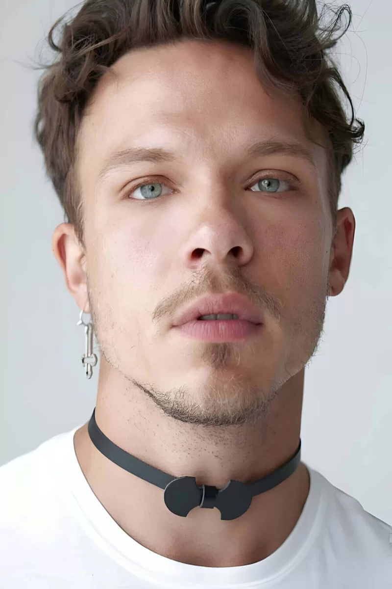 Erkek  Seksi Boyunluk Deri Harness  - Brfm87