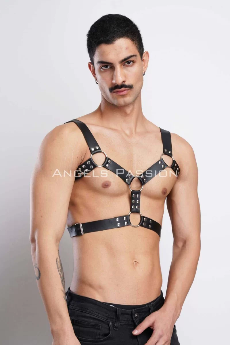 Erkek  Deri Göğüs Harness, Erkek  Parti Akseuar, Partywear - Brfm78