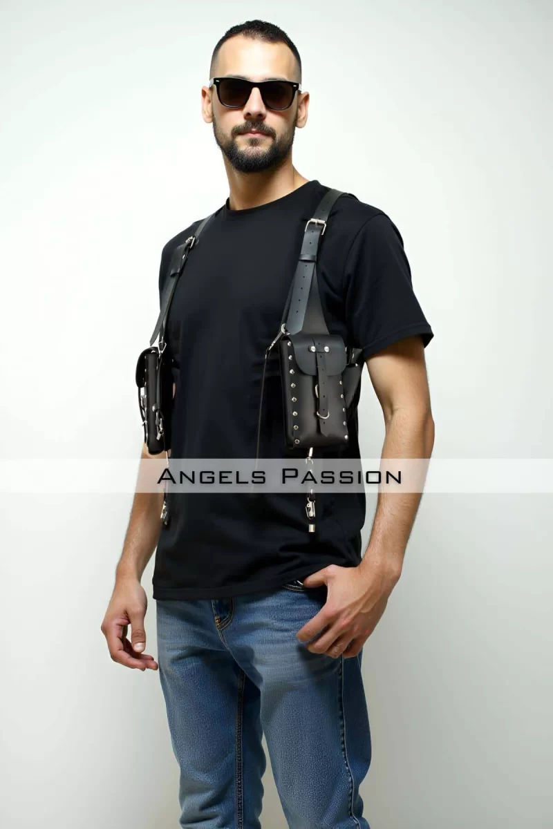 Çantalı Şık Erkek  Harness, Holster Bag, Leather Holster Bag - Brfm235