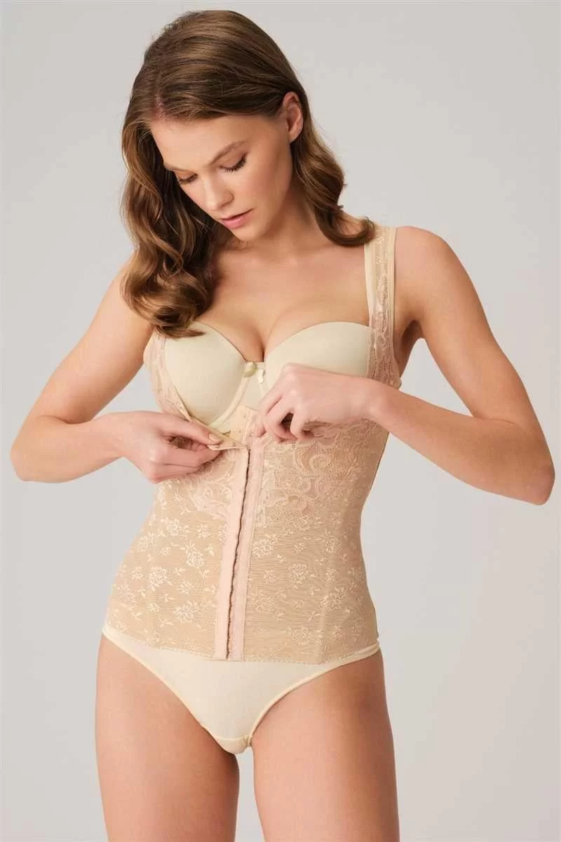 Toparlayıcı Bel İnceltici Dikişli Büyük Beden Kancalı Geniş Askı Sıkı Yelek Korse