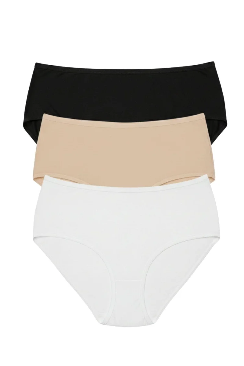 3lü Set Külot-siyah-beyaz-ten Dor2850