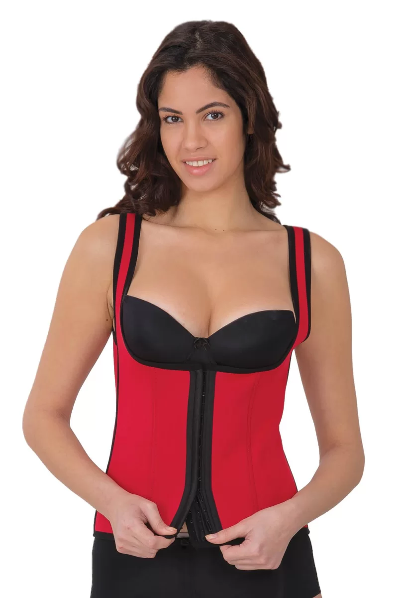 Kırmızı Mı 9173 Terletici Agraflı Göğsü Açık Atlet Korse