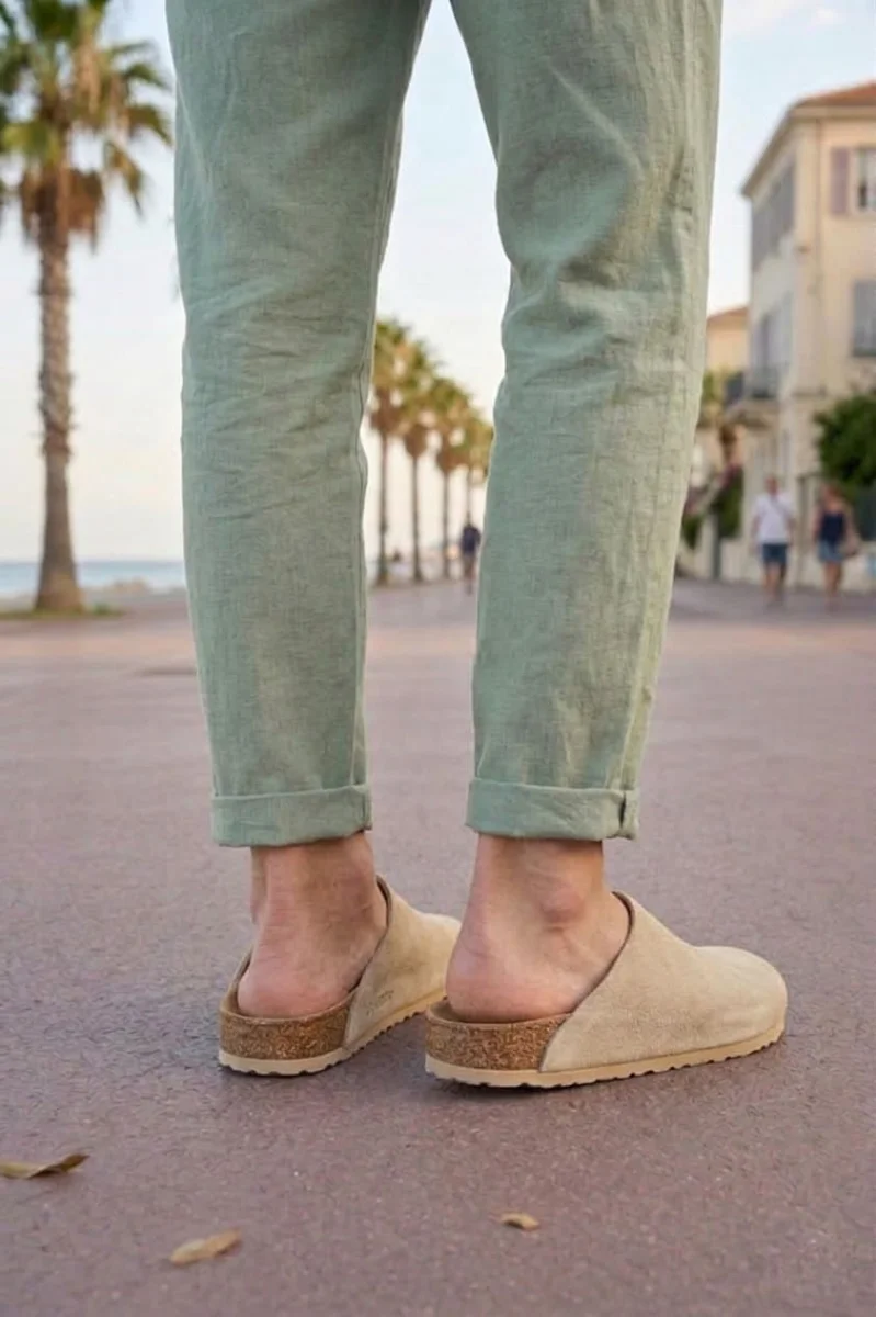 JY0556 Ravn Bağcıksız Hakiki Süet Deri Erkek Günlük Mantar Taban Loafer Klasik Ayakkabı HDMT - Krem