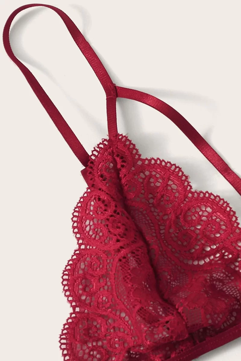 Kadın Bordo Dantel Sütyen Külot Takımı